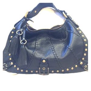 Isabella Fiore Black Leather Hobo/Shoulder Bag